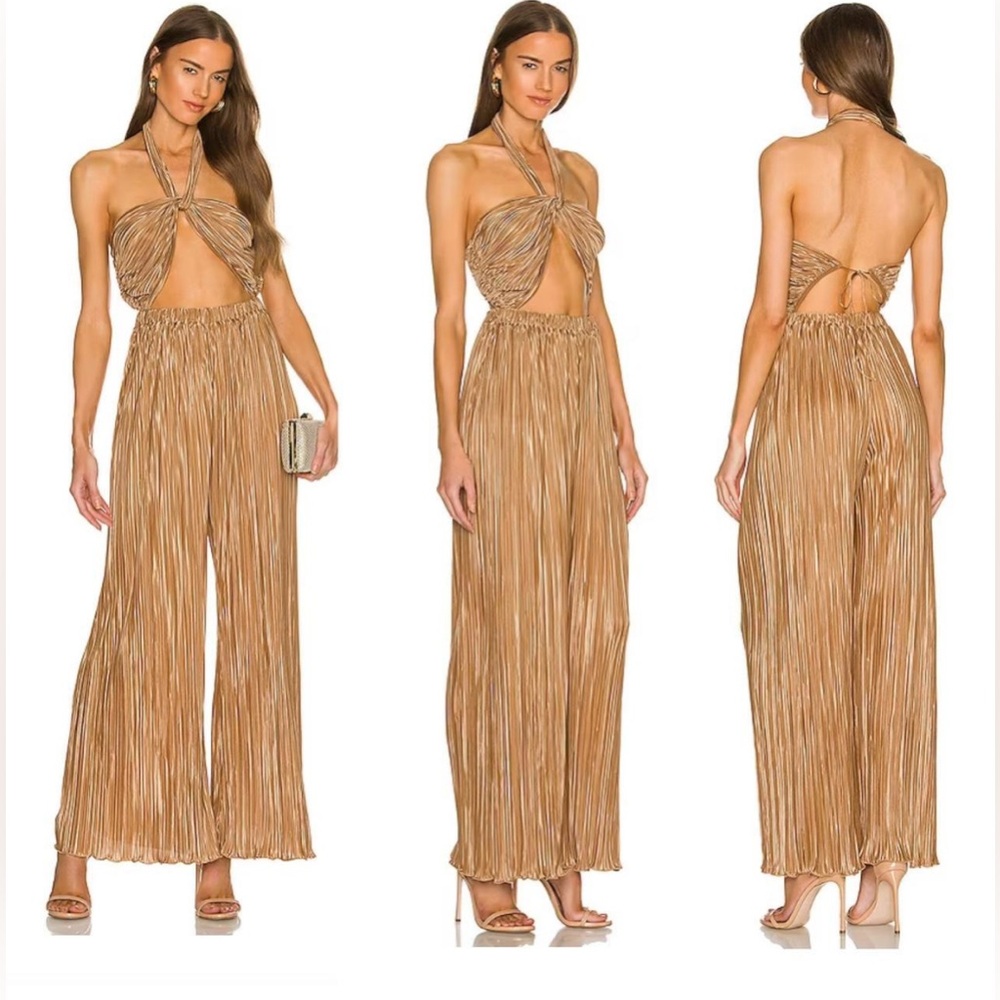 LPA Women's Gold Jumpsuit NWT